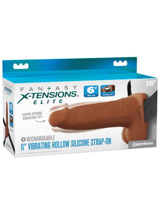 FANTASY X-TENSION ELITE VIBRATING HOLLOW STRAP ON 6 INCH