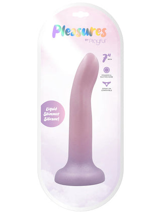 PLEASURES  BY PLAYFUL 7 INCH DONG PINK TO PURPLE