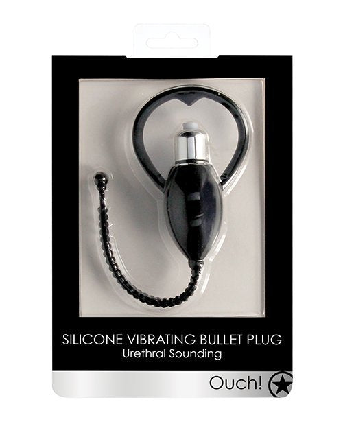 OUCH URETHRAL SOUNDING SILICONE VIBRATING BULLET PLUG