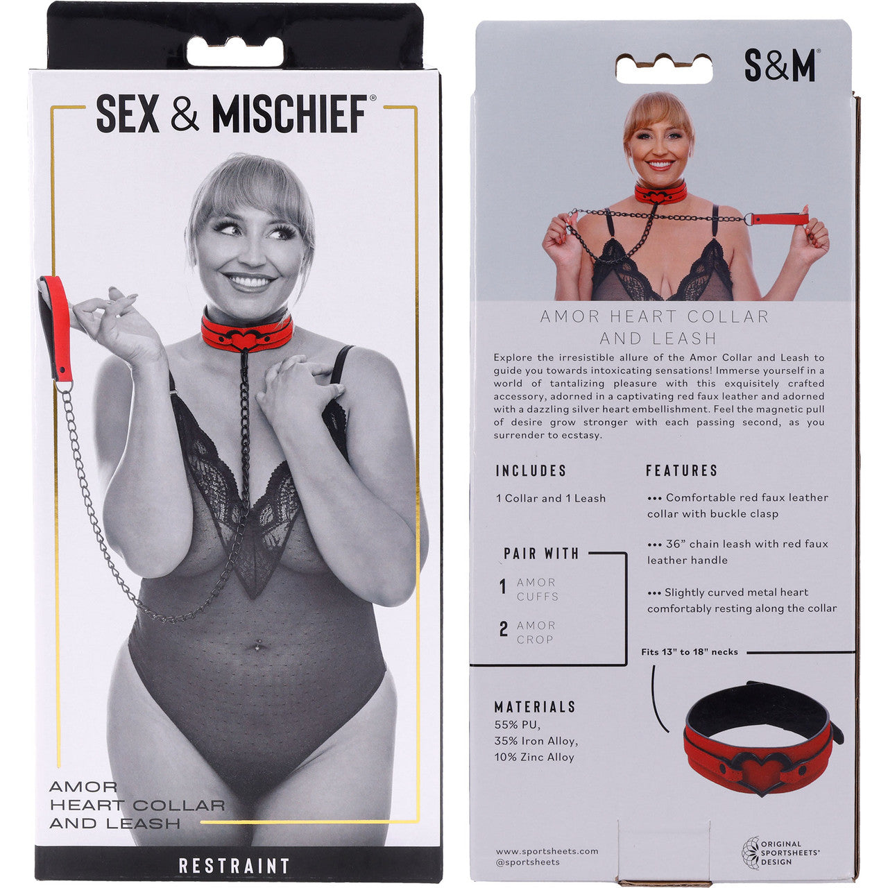 SEX AND MISCHIEF AMOR HEART COLLAR AND LEASH