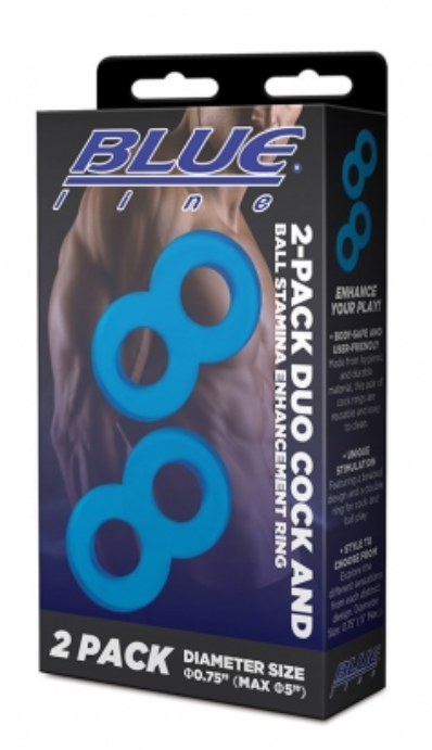BLUE LINE 2 PACK DUO COCK AND BALL RING