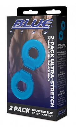 BLUE LINE 2 PACK ULTRA STRETCH STAMINA ENDURANCE RING