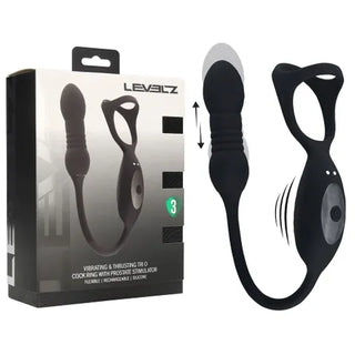 LEVELZ VIBRATING AND THRUSTING COCK RING AND PROSTATE STIMULATOR