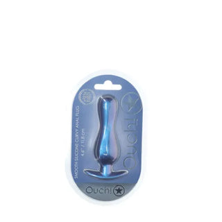 OUCH! CURVY ANAL PLUG- METALLIC BLUE