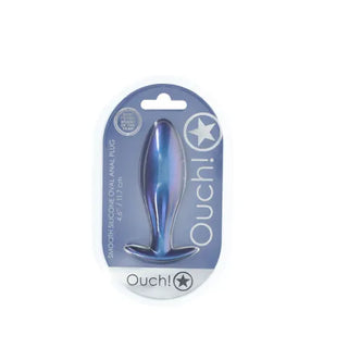 OUCH! OVAL ANAL PLUG- METALLICA BLUE
