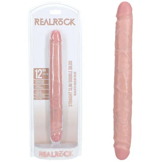 REALROCK 30CM SLIM DOUBLE DILDO FLESH