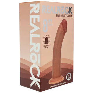 REALROCK DUAL DENSITY CURVED DILDO 8"