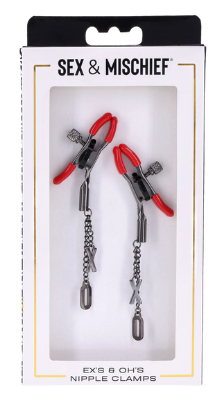 SEX AND MISCHIEF EXS AND OHS NIPPLE CLAMPS