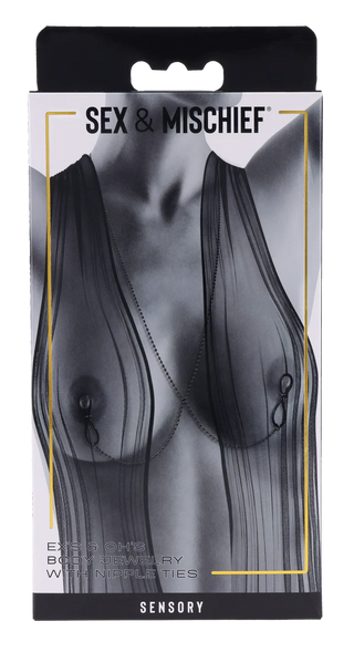 S&M EXS AND OHS BODY JEWELRY WITH NIPPLE TIES