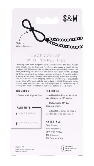 SEX AND MISCHIEF LACE COLLAR WITH NIPPLE TIES