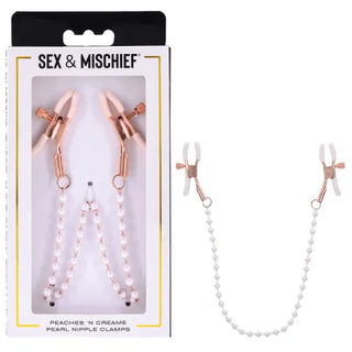 S AND M PEACHES N CREAME PEARL NIPPLE CLAMPS