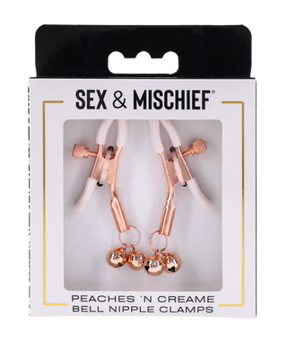 SEX AND MISCHIEF PEACHES AND CREAME BELL NIPPLE CLAMPS