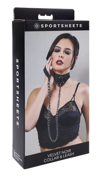 VELVET NOIR COLLAR & LEASH