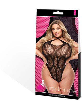LAPDANCE CRISS CROSS LACE TEDDY BLACK Q