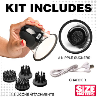 SIZE MATTERS 10X ROTATING SILICONE NIPPLE SUCKERS