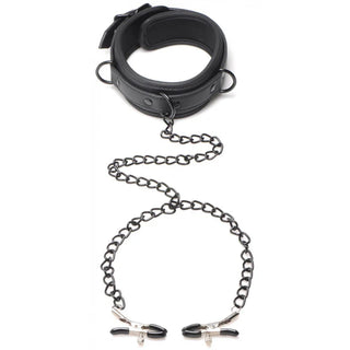 COLLARED TEMPTRESS COLLAR WITH NIPPLE CLAMPS