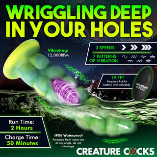 CREATURE COCKS SQUIRMER THRUSTING AND VIBRATING DILDO