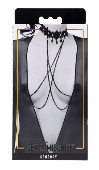 SEX AND MISCHIEF LACE COLLAR WITH NIPPLE TIES