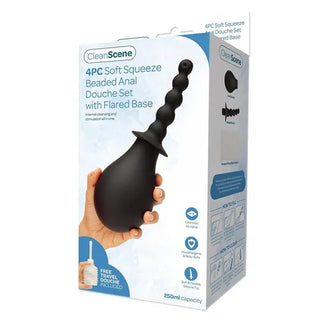 CLEANSCENE 4 PIECE SOFT SQUEEZE BEADED ANAL DOUCHE