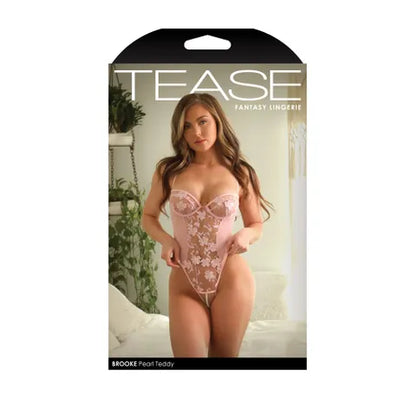 TEASE FANTASY LINGERIE CROTCHLESS PEARL TEDDY