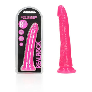 REALROCK 8 INCH SLIM GLOW IN THE DARK DILDO