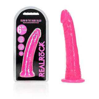 REALROCK 6 INCH SLIM GLOW IN THE DARK DILDO