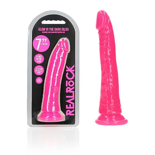 REALROCK 7 INCH SLIM GLOW IN THE DARK DILDO