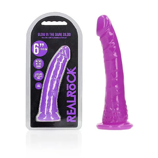 REALROCK 6 INCH SLIM GLOW IN THE DARK DILDO