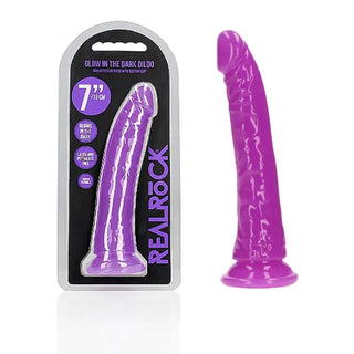 REALROCK 7 INCH SLIM GLOW IN THE DARK DILDO