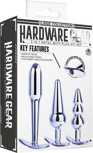 HARDWARE GEAR 3 IN 1 BUTTPLUG KIT SET