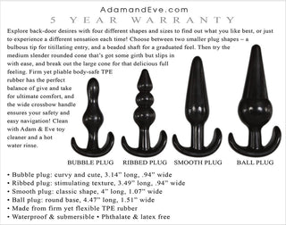 ADAM AND EVE 4 PIECE ANAL PLUG KIT