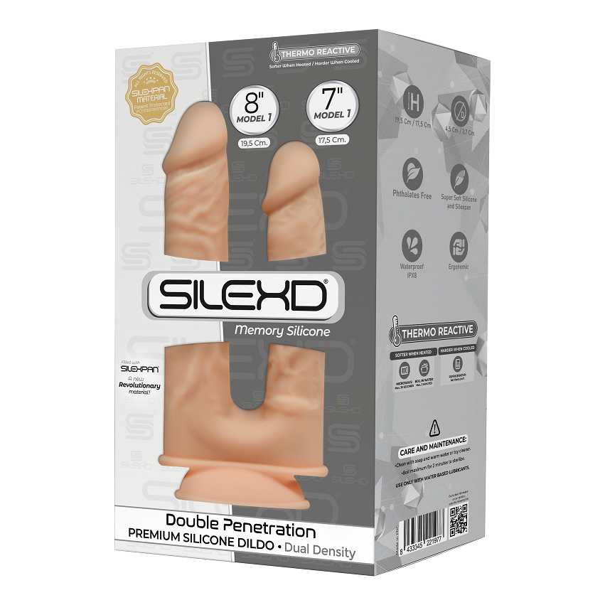 SILEXD DOUBLE PENETRATION MODEL 1 8 INCH AND 7 INCH DILDO