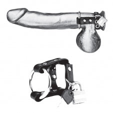 C&B GEAR - METAL COCK RING WITH LOCKING BALL STRAP