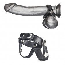 C & B GEAR - V-STYLE COCK RING WITH BALL DIVIDER