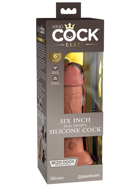 KING COCK ELITE 6 INCH SILICONE DUAL DENSITY COCK