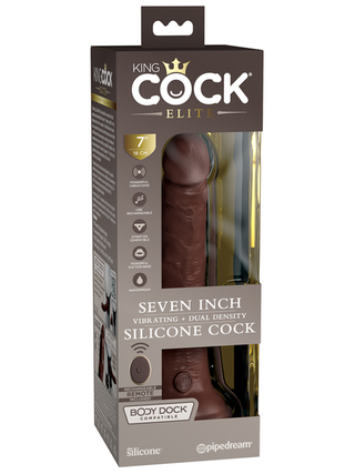 KING COCK ELITE 7 INCH VIBRATING DUAL DENSITY W REMOTE