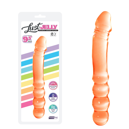 LUST JELLY 9.5 INCH DOUBLE DONG BEADED