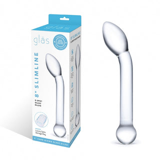 GLAS 8 INCH SLIMLINE G-SPOT GLASS DILDO