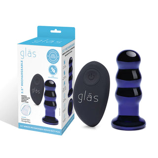 GLAS RECHARGEABLE VIBRATING BEADED PLUG