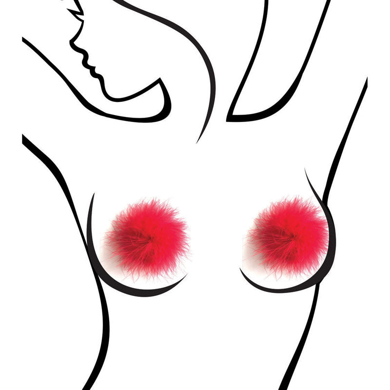 NIPPLE PASTIES - FLUFFY RED
