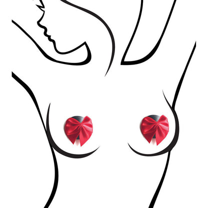 NIPPLE PASTIES - RED BOWS