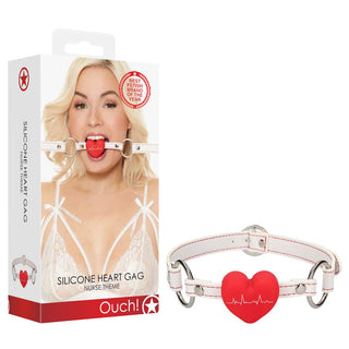 OUCH SILICONE HEART GAG NURSE THEME