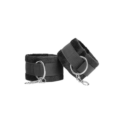 OUCH BLACK AND WHITE VELCRO WRIST OR ANKLE CUFFS