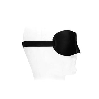 OUCH BLACK AND WHITE SATIN CURVY EYE MASK