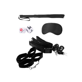 OUCH BLACK AND WHITE BONDAGE BELT RESTRAINT SYSTEM