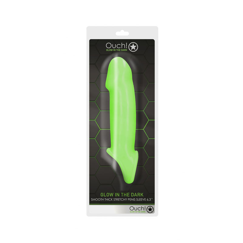 OUCH GLOW IN THE DARK SMOOTH THICK STRETCHY PENIS SLEEVE