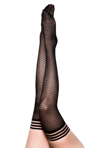 KIXIES BETHANNE BLACK HONEYCOMB THIGH HIGH