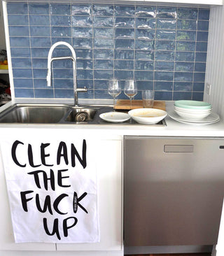 CLEAN THE FUCK UP- TEA TOWEL - Flirt Adult Store