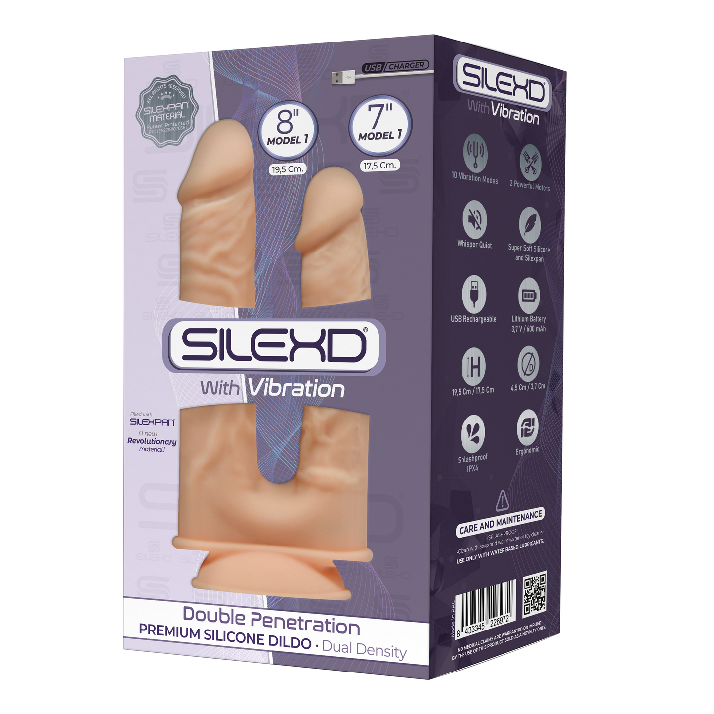 SILEXD MODEL 1 8 INCH AND 7 INCH DILDO
