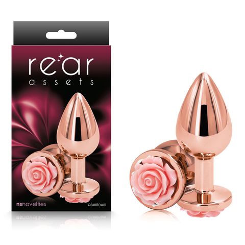REAR ASSETS ROSE GOLD BUTT PLUG WITH ROSE